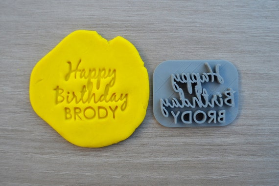 Happy Birthday Custom Imprint Font 2 Cookie/Fondant/Soap/Embosser Stamp