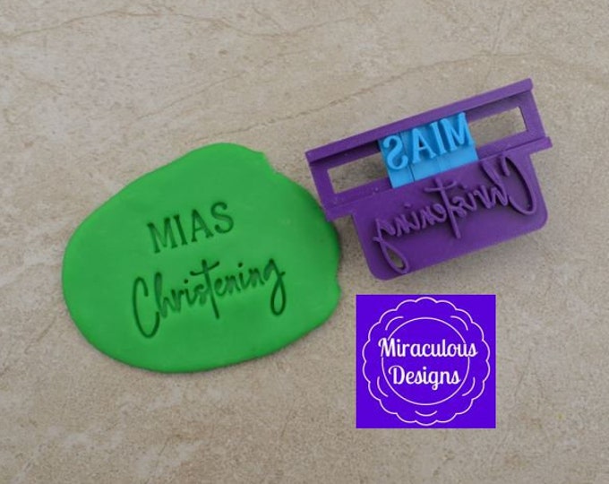 Name Christening DIY Stamp/Holder Imprint Cookie/Fondant/Soap/Embosser Stamp