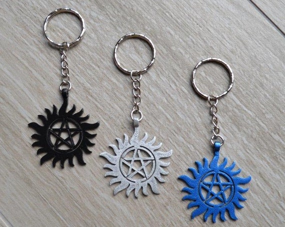 Protection Tattoo Charm - Keyring Keychain Bag Clip - Pentacle