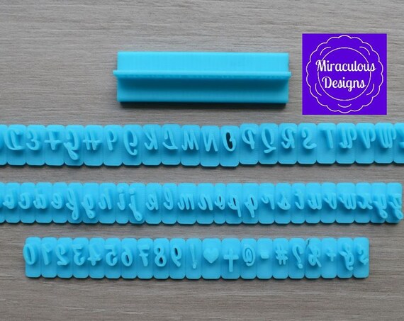 Cursive Sets - Individual Letters Number Special Characters Cookie Fondant Stamp Embosser