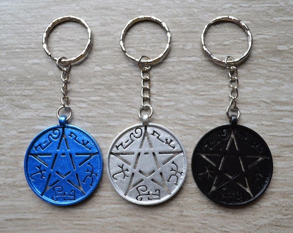 Devil's Trap Keyring Keychain Bag clip - Pentacle