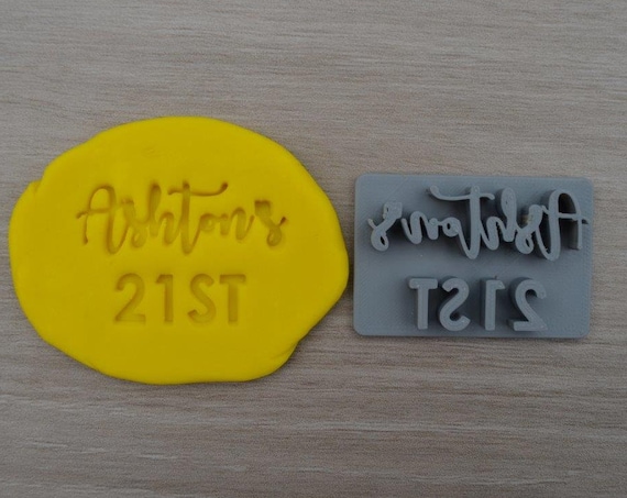 21st Birthday Custom/Personalized Name Imprint Cookie/Fondant/Soap/Embosser Stamp