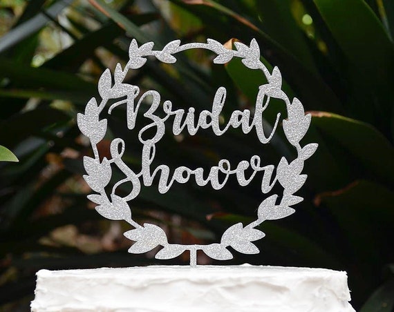 Wreath Bridal Shower Cake Topper - Wedding Engagement Cake Topper