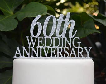 60th anniversary cake topper