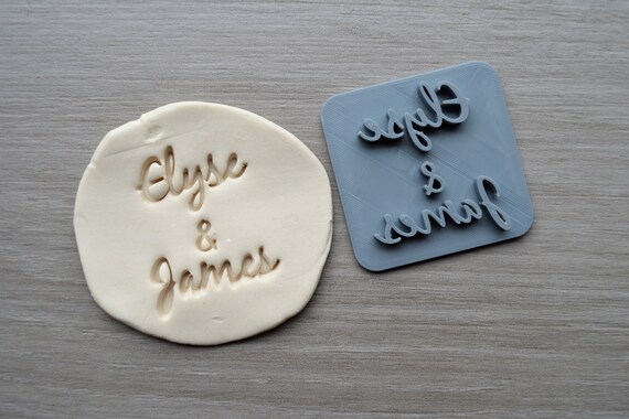 Custom Name and Name Font 3 Imprint Cookie/Fondant/Soap/Embosser Stamp