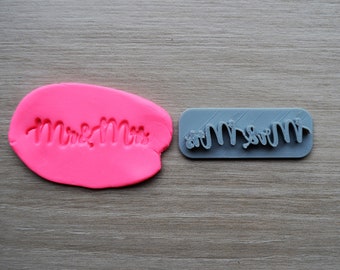 Mr & Mrs Imprint Font 3 Cookie/Fondant/Soap/Embosser Stamp
