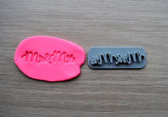 Mr & Mrs Imprint Font 3 Cookie/Fondant/Soap/Embosser Stamp