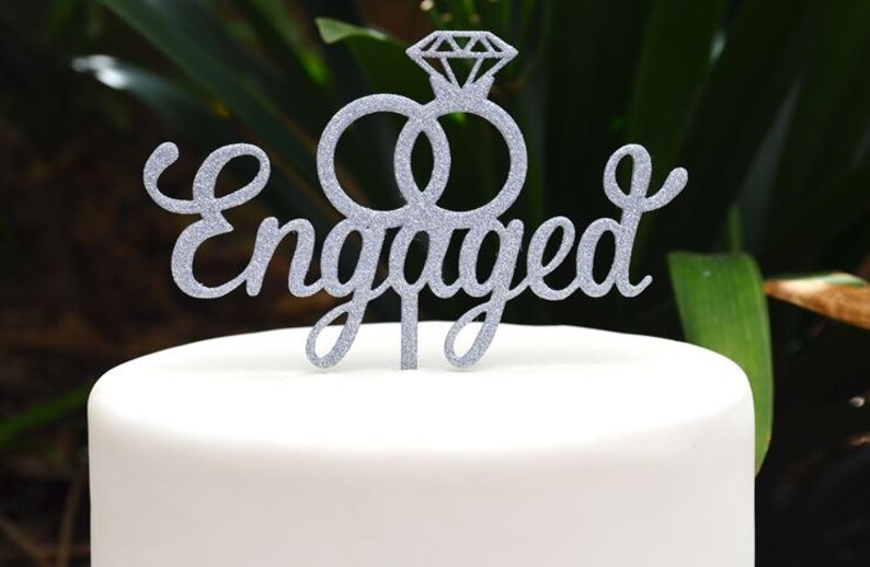 Engagement Cake Topper Wedding Ring Cake Topper Diamond Etsy Australia