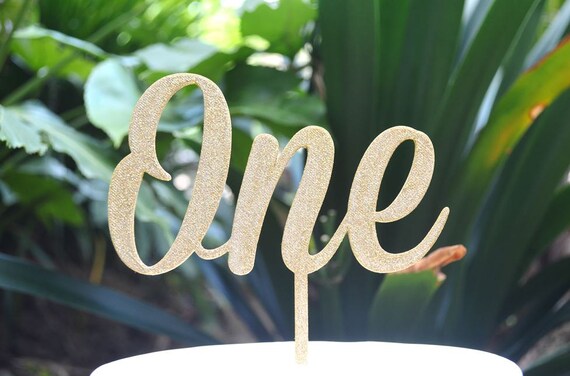 One Birthday Cake Topper - 1st Birthday Cake Topper - Assorted Colours