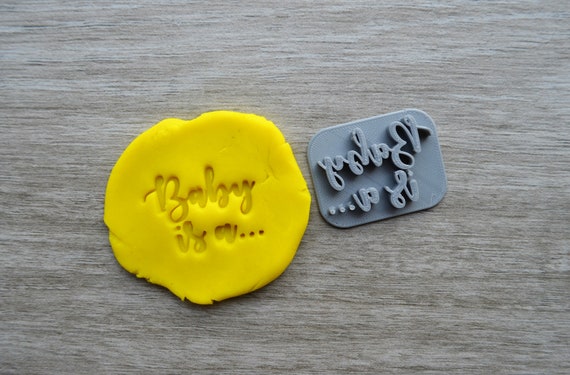 Baby Is A.... Gender Reveal Boy Girl Imprint Cookie/Fondant/Soap/Embosser Stamp