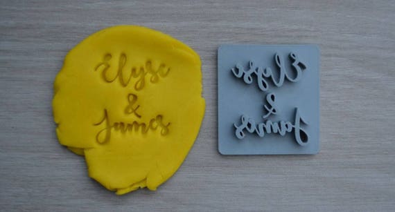 Custom Name and Name Font 2 Imprint Cookie/Fondant/Soap/Embosser Stamp