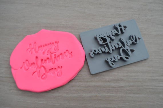 Happy Valentines Day Imprint Font 1 Cookie/Fondant/Soap/Embosser Stamp