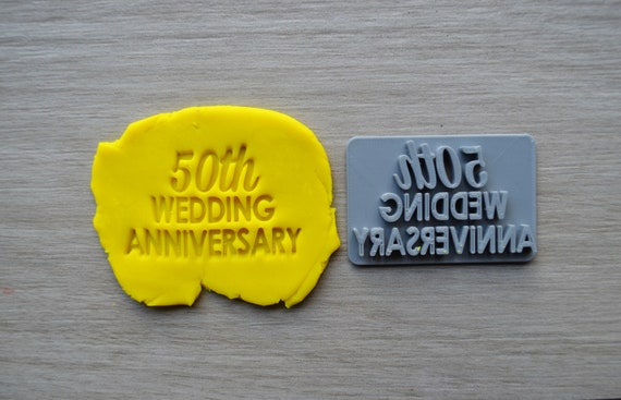 50th Wedding Anniversary Imprint Cookie/Fondant/Soap/Embosser Stamp