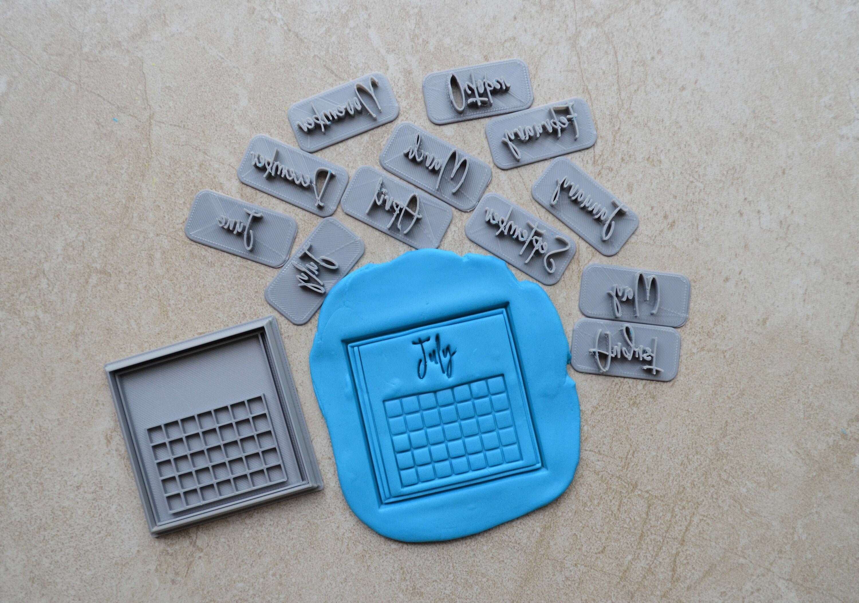 Calendar Cookie Fondant Cutter & Stamp Fondant Save the Date Etsy