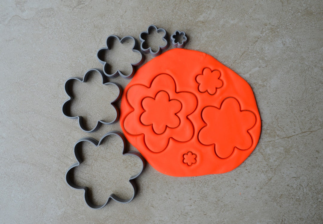 Flower Polymer Clay Cutter Set Cookie Fondant Cutters Etsy Australia