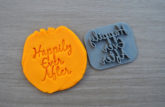Happily Ever After Imprint Font 2 Cookie/Fondant/Soap/Embosser Stamp