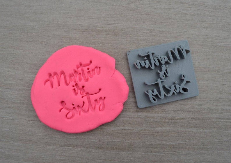 Sixty CustomPersonalized Name CookieFondantSoapEmbosser Stamp