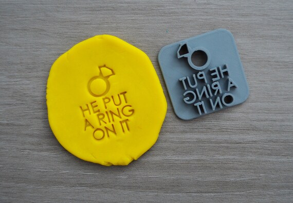 He Put A Ring On It Imprint Cookie/Fondant/Soap/Embosser Stamp