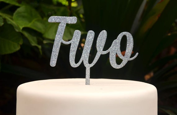 Age Two Birthday Cake Topper - 2nd Birthday Cake Topper - Assorted Colours