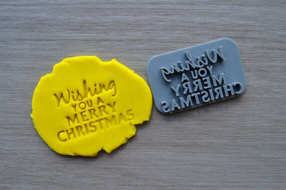 Wishing You A Merry Christmas Imprint Cookie/Fondant/Soap/Embosser Stamp