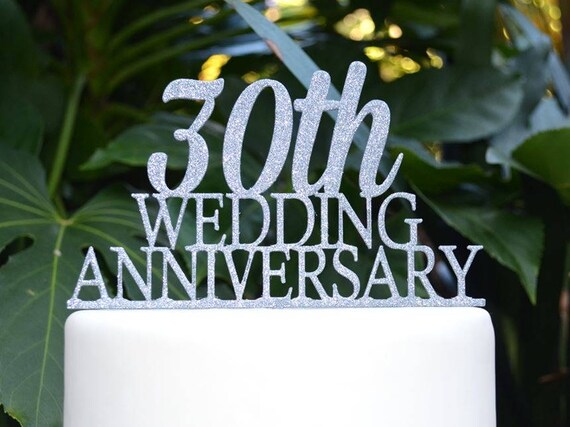 Any Number Wedding Anniversary Cake Topper - Assorted Colours