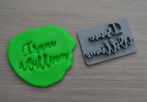 Custom Name 2 line Imprint Font 1 Cookie/Fondant/Soap/Embosser Stamp