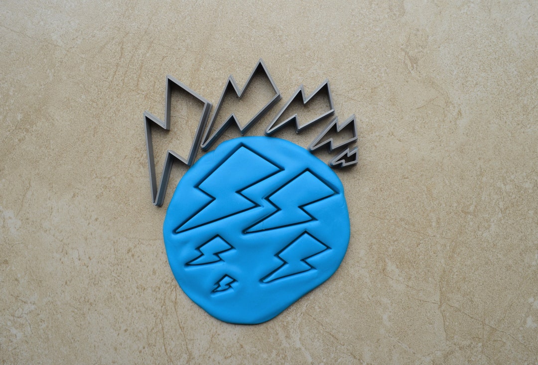 Lightning Bolt Polymer Clay Cutter Set Cookie Fondant Cutters Etsy