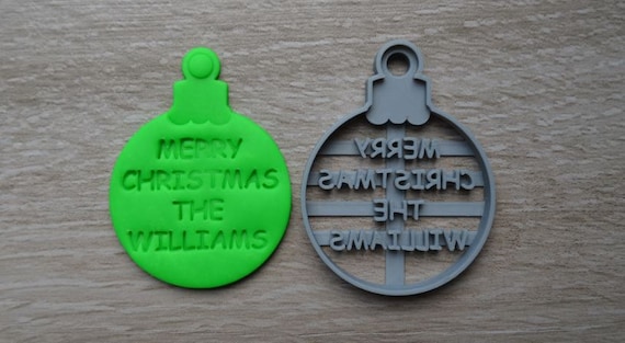 Christmas Bauble Cookie Cutter Fondant Cutter Cake Topper Custom/Personalised
