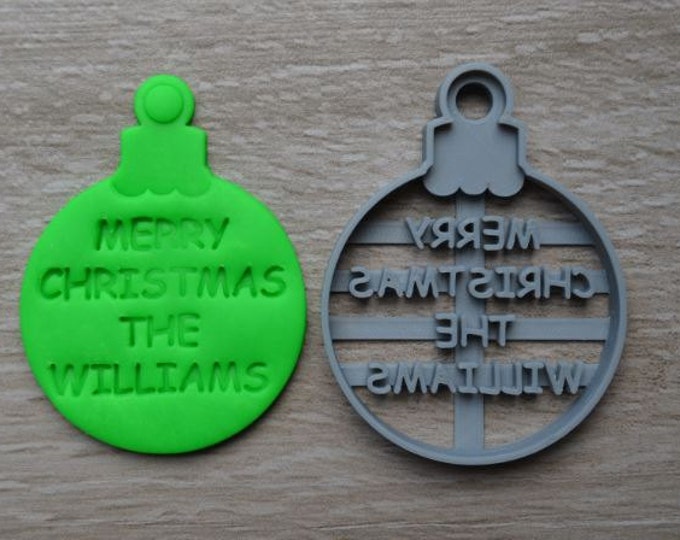 Christmas Bauble Cookie Cutter Fondant Cutter Cake Topper Custom/Personalised