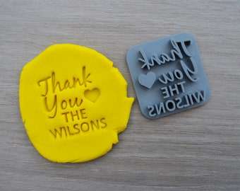 Thank You Love Name Imprint Custom Personalised Cookie/Fondant/Soap/Embosser Stamp
