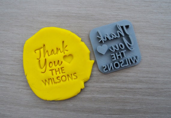 Thank You Love Name Imprint Custom Personalised Cookie/Fondant/Soap/Embosser Stamp