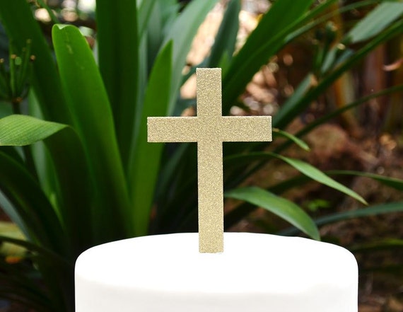 Cross Christening Baptism Confirmation Cake Topper