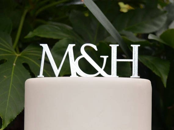 Initials Cake Topper - Wedding Custom Personalized Name Cake Topper