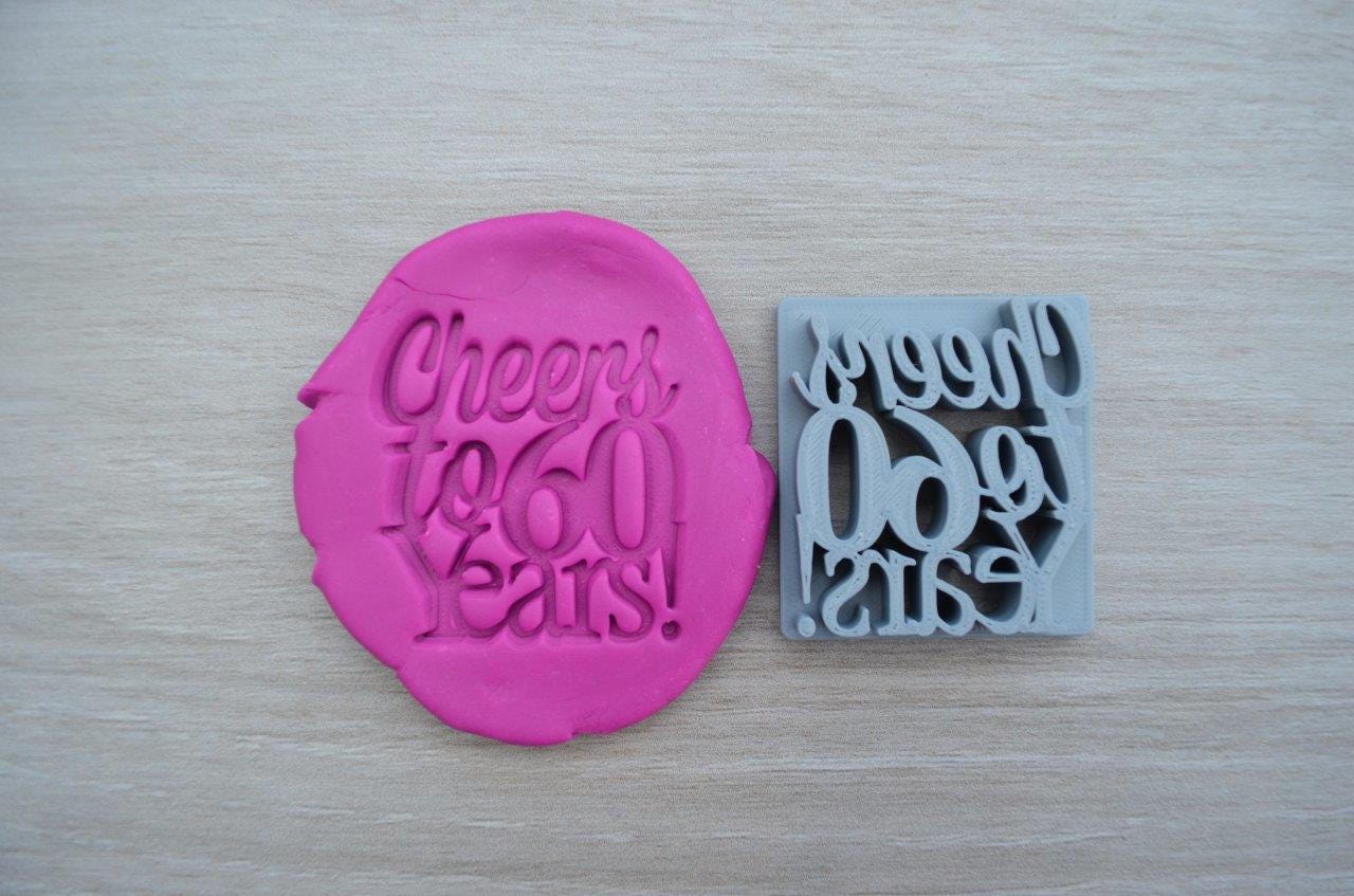 Cheers to 60 Years! Birthday 60th Birthday Imprint Cookie