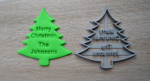 Christmas Tree Cookie Cutter Fondant Cutter Cake Topper Custom/Personalised