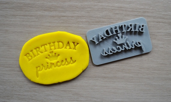 Birthday Princess Imprint Cookie/Fondant/Soap/Embosser Stamp