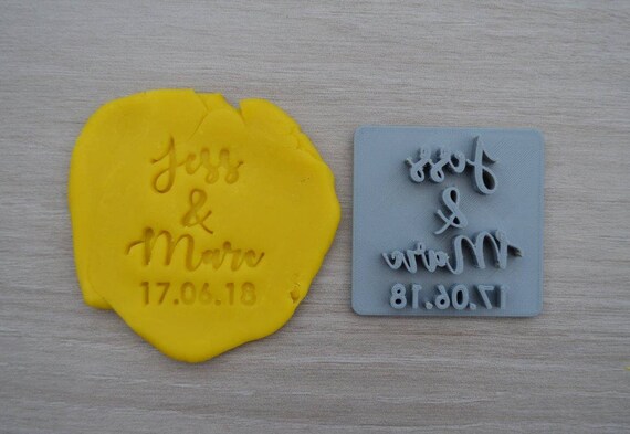 Custom Name and Name and Date Imprint Cookie/Fondant/Soap/Embosser Stamp
