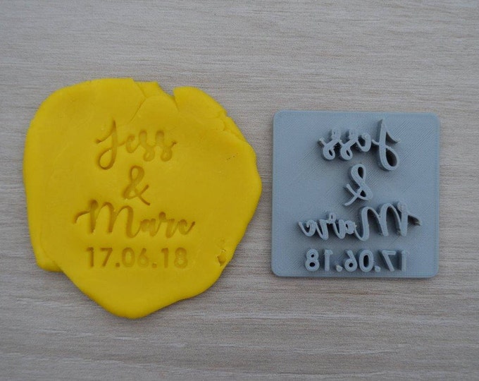 Custom Name and Name and Date Imprint Cookie/Fondant/Soap/Embosser Stamp