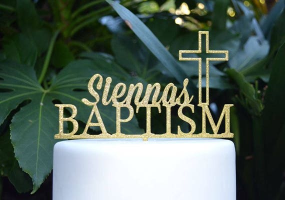 Cross Baptism Custom Personalized Cake Topper
