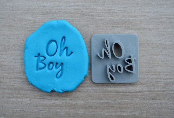 Oh Boy Imprint Font 3 Cookie/Fondant/Soap/Embosser Stamp