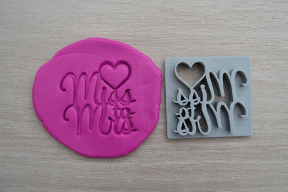 Miss to Mrs Imprint Font 1 Cookie/Fondant/Soap/Embosser Stamp