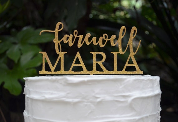 Farewell Name Cake Topper - Assorted Colours
