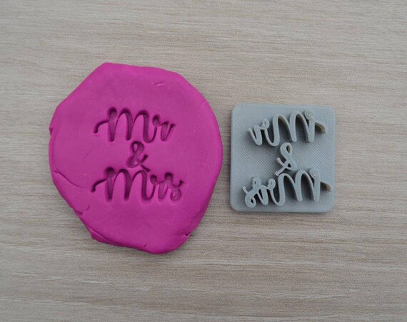 Mr & Mrs Imprint Font 1 Cookie/Fondant/Soap/Embosser Stamp