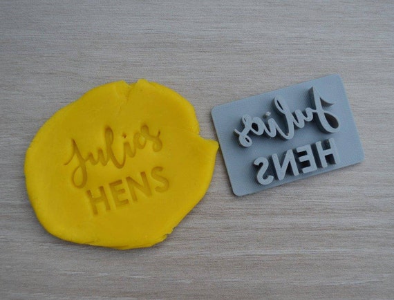 Hens Custom Name Imprint Cookie/Fondant/Soap/Embosser Stamp