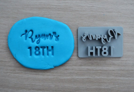 18th Birthday Custom/Personalized Name Imprint Cookie/Fondant/Soap/Embosser Stamp