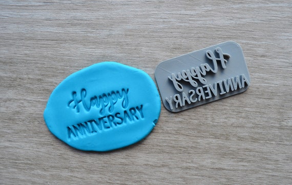 Happy Anniversary Imprint Cookie/Fondant/Soap/Embosser Stamp