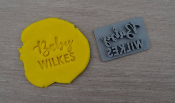 Baby Name Imprint Font 1 Custom Personalized Cookie/Fondant/Soap/Embosser Stamp