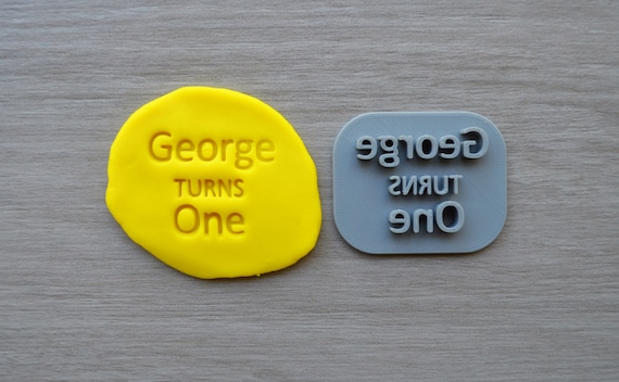 Age One Custom/Personalized Name Font 2 Cookie/Fondant/Soap/Embosser Stamp