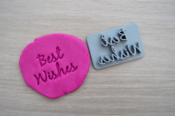 Best Wishes Imprint Cookie/Fondant/Soap/Embosser Stamp
