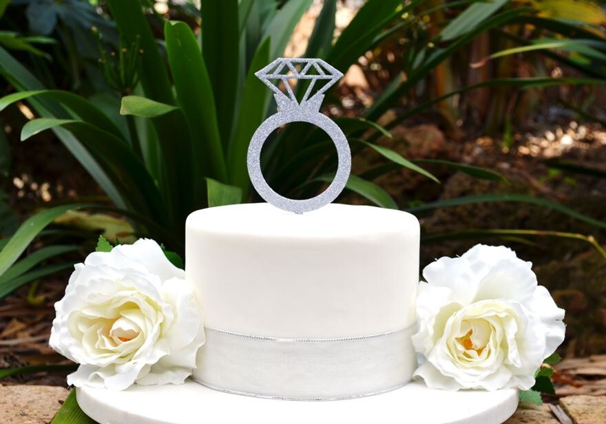 Engagement Ring Cake Topper Wedding Ring Cake Topper Etsy
